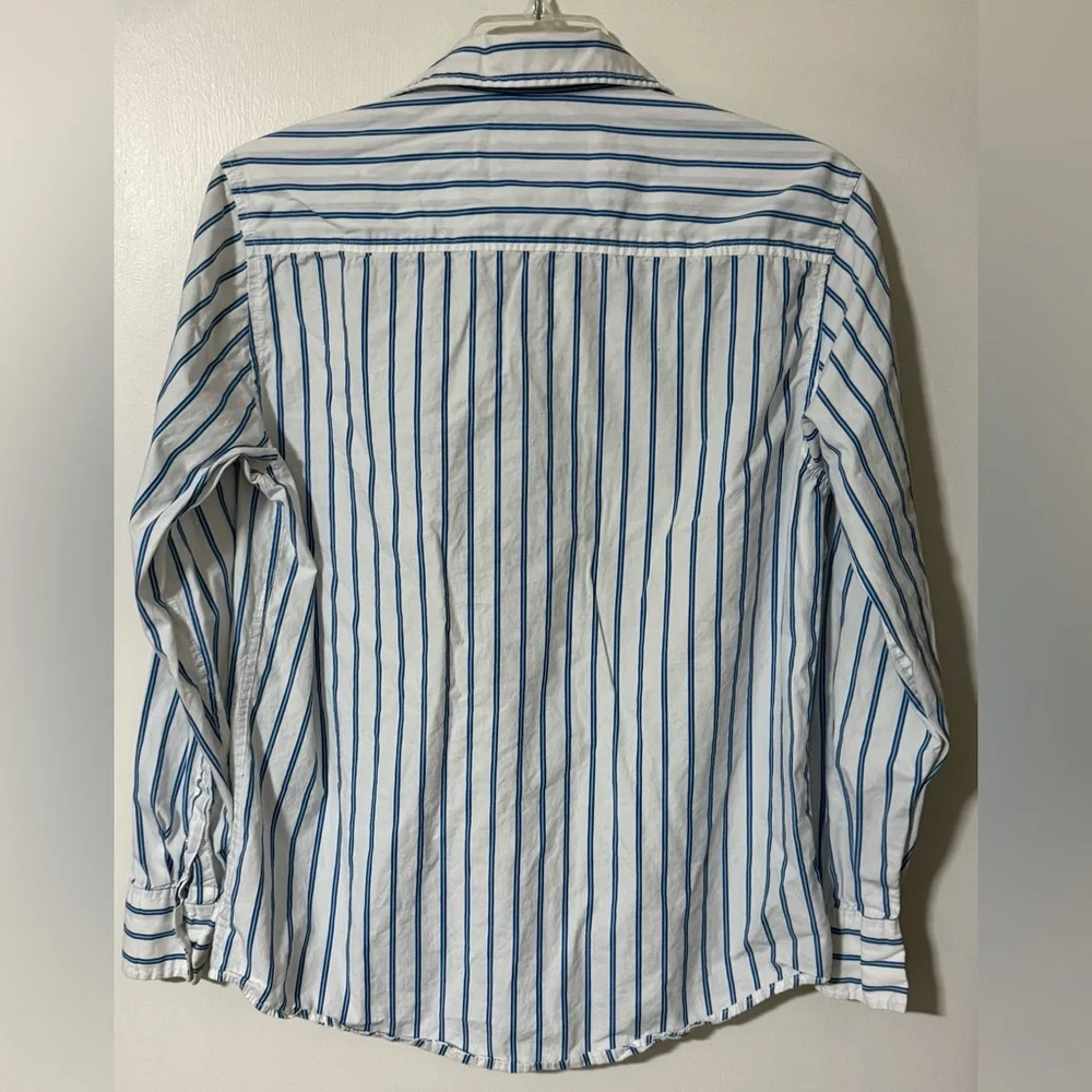 **SOLD**Aeropostale Men’s Size M Blue & White Striped Long Sleeve Button-Down - Picture 6 of 6